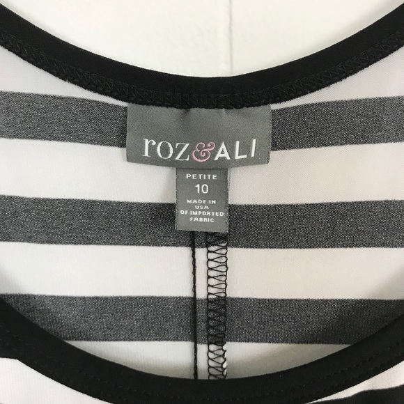roz & Ali 10 Petite Sleeveless Striped Maxi Dress - Picture 2 of 10